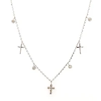 Multi Charm Diamond and Cross Necklace