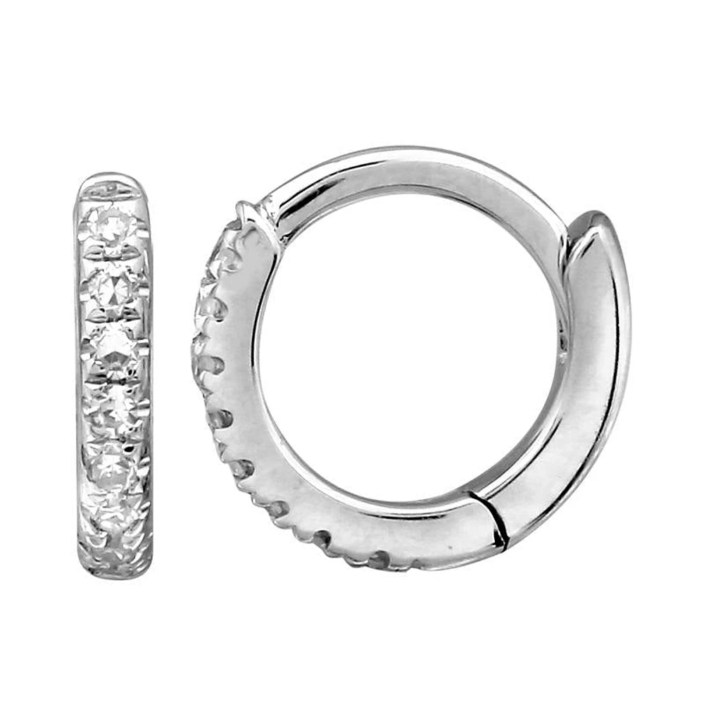 7MM Diamond Huggie Earrings