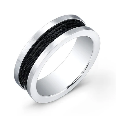 Cobalt Black Cable 7mm Ring