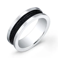 Cobalt Black Cable 7mm Ring