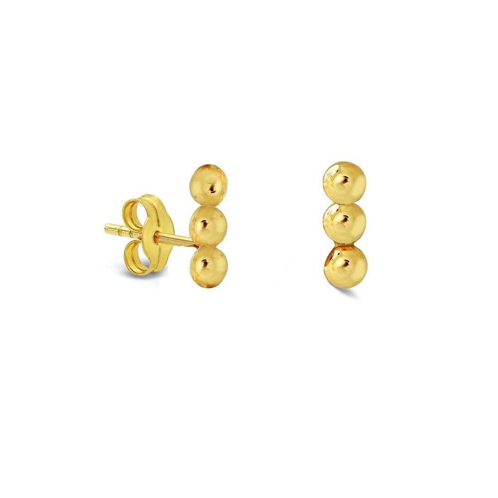 Trio Ball Gold Plated Stud Earrings