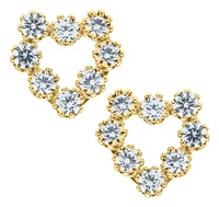 Zirconia Heart Stud Earrings