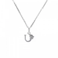 Kids Initial U Flower Necklace