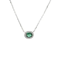 Oval Emerald Diamond Necklace