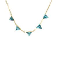 Golden Turquoise Triangles Necklace