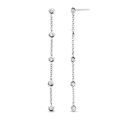 Bezel Drop Linear Earrings