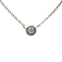 Bezel .09ct Diamond Silver Necklace