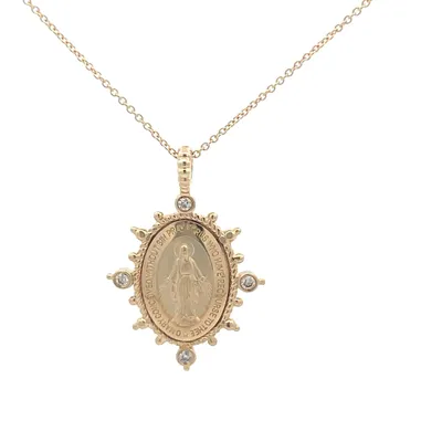 Virgen Milagrosa Diamond Accent Necklace