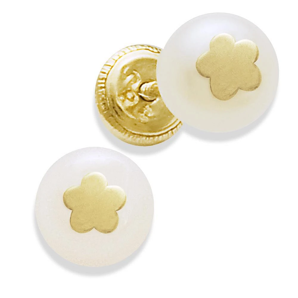 6MM Flower Pearl Stud Earrings