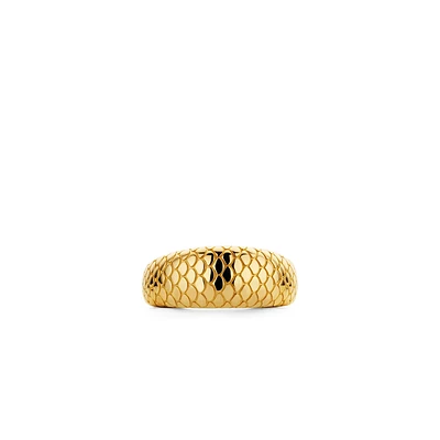 Snake Print Golden Wide Ring