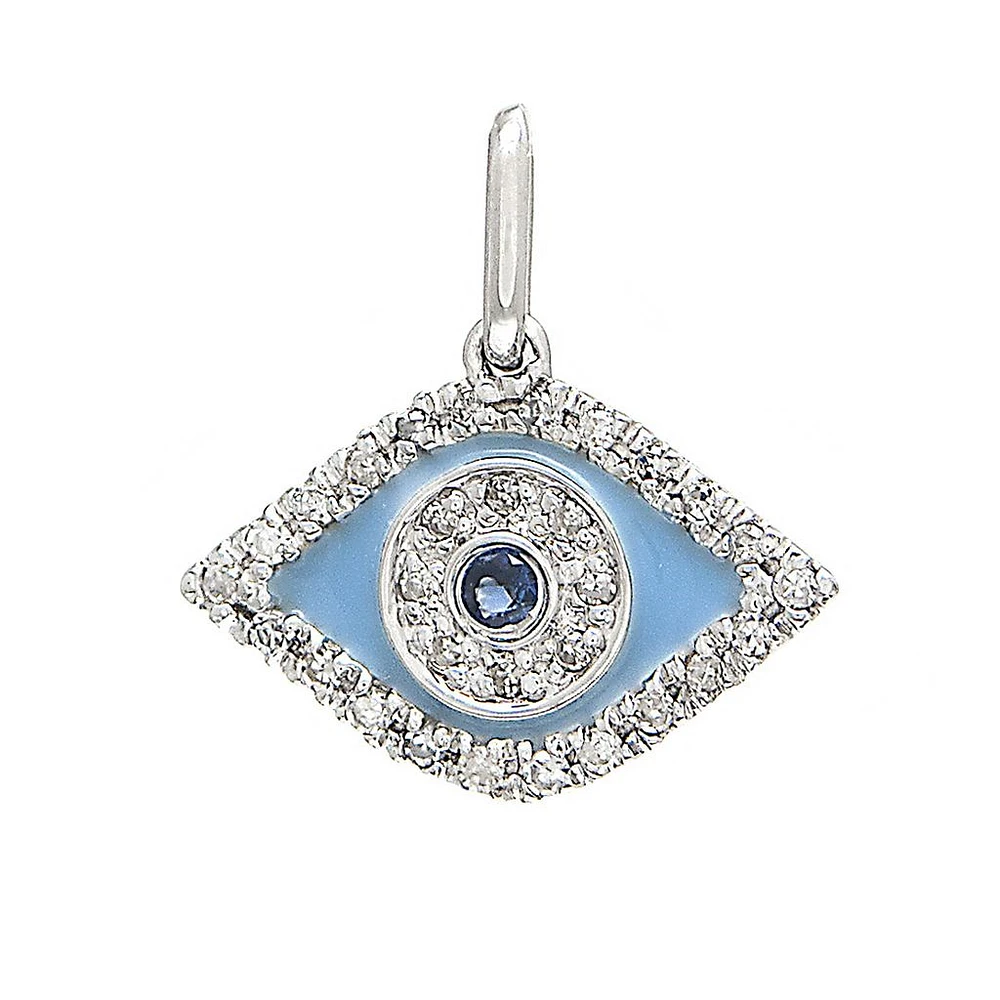Turquoise Enamel Evil Eye Pendant
