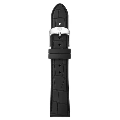 18MM Black Silicone Strap