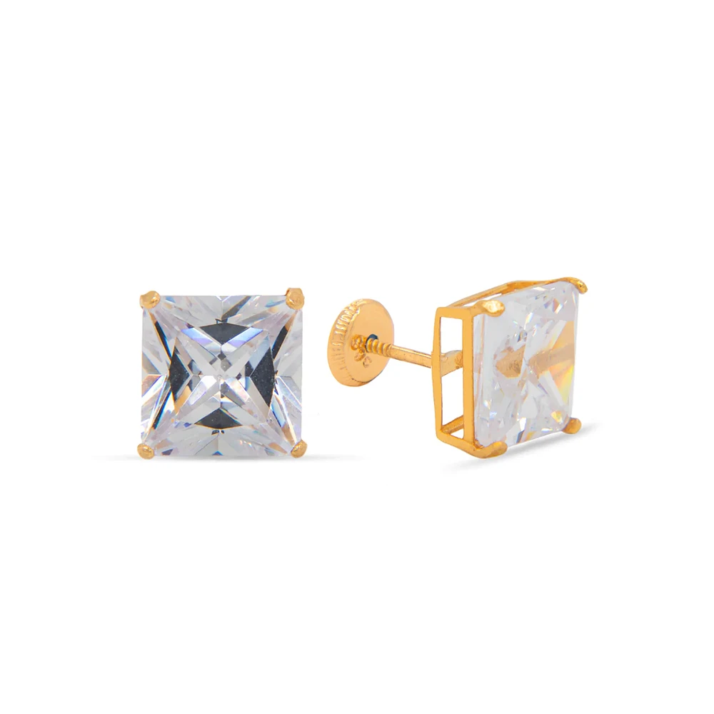 7MM Square CZ Stud Earrings