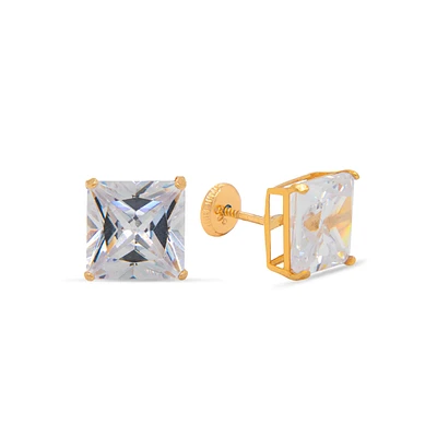7MM Square CZ Stud Earrings