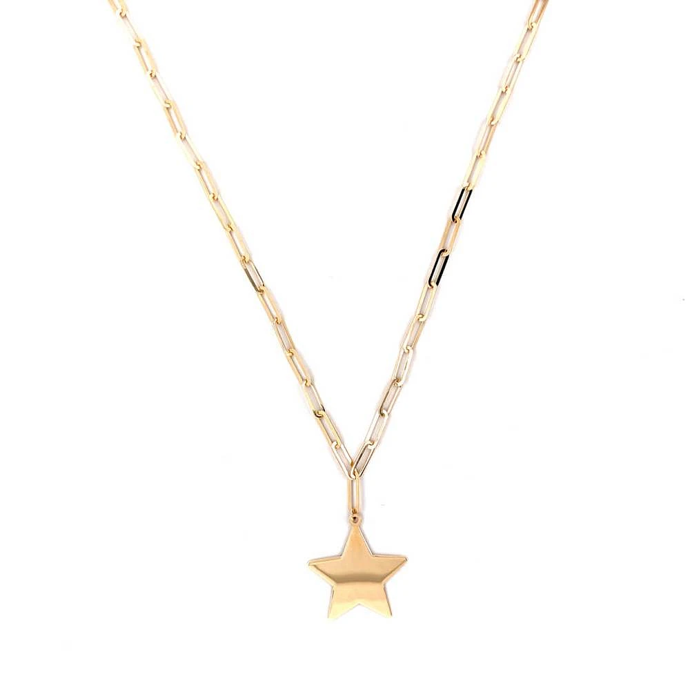 Paper Clip Large Star Necklace