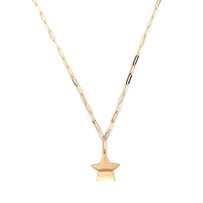 Paper Clip Large Star Necklace