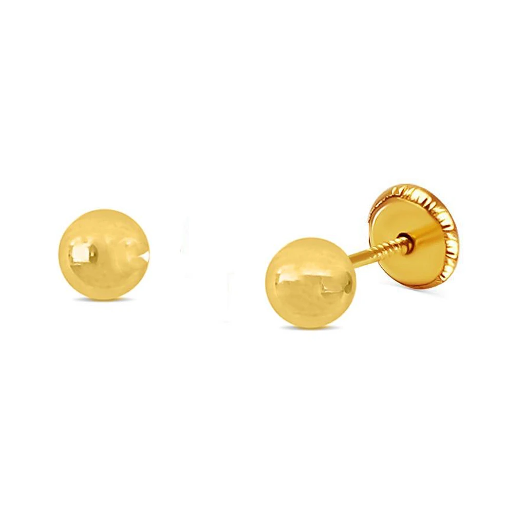 6mm Ball Stud Earrings 14K