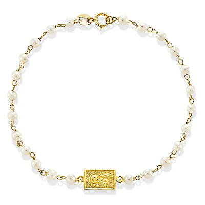 Pearl Scapular Kids Bracelet