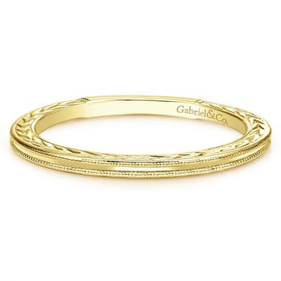 14K Yellow Gold Milgrain Ring