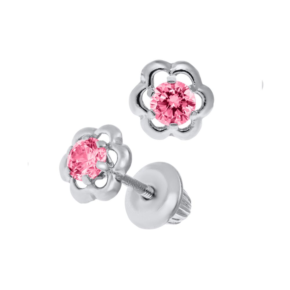 Pink Flower Kids Stud Earrings