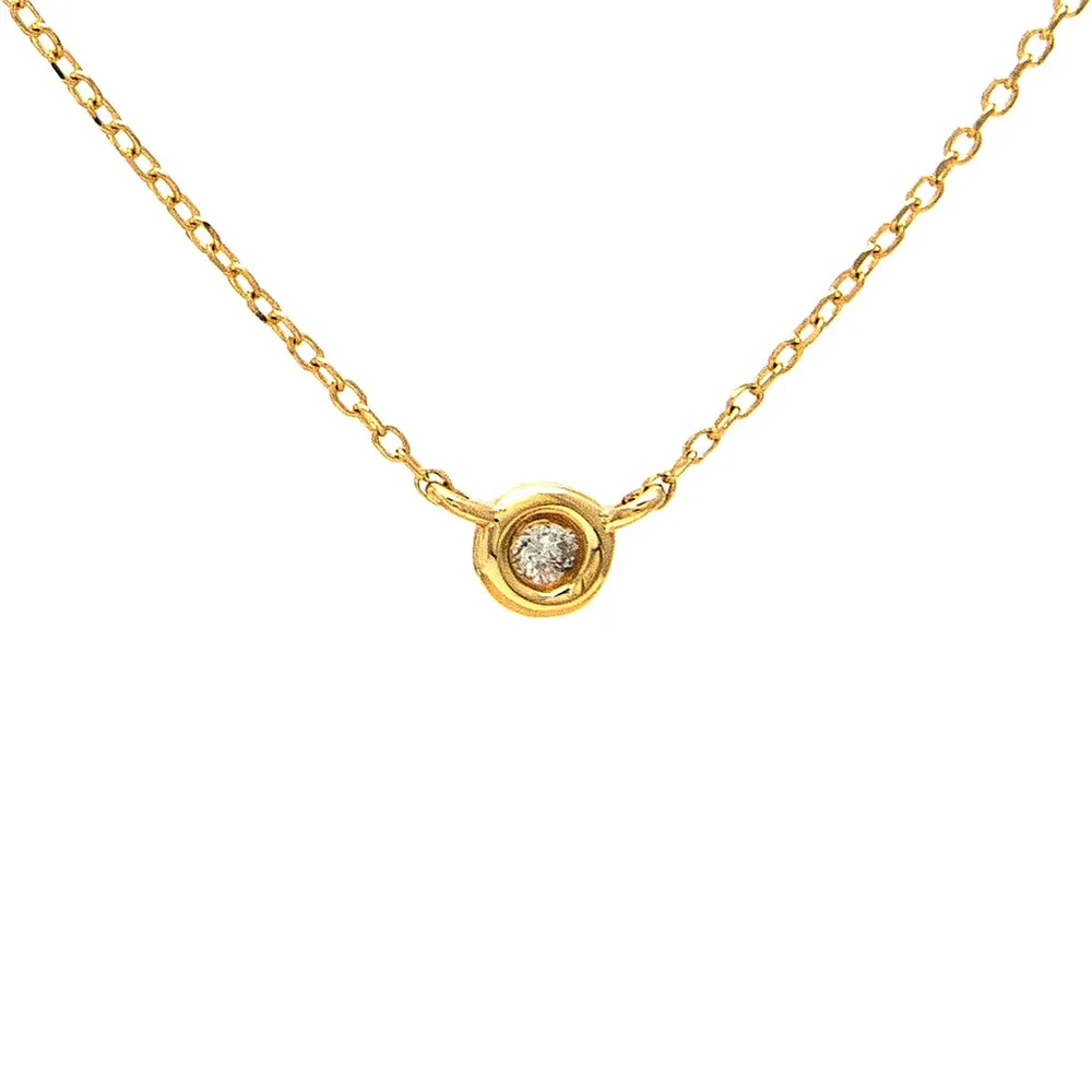 Bezel Diamond .02ct Necklace