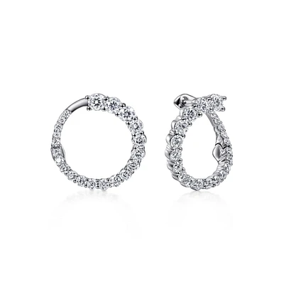 Open Diamond Circle Earrings
