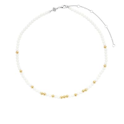 Radiant Gold/White 4mm Bead Necklace