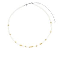 Radiant Gold/White 4mm Bead Necklace