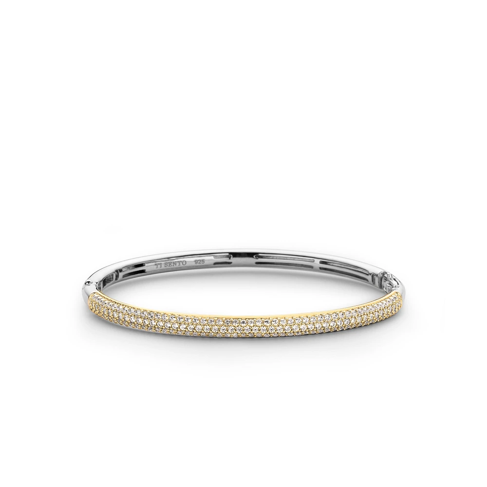 Pave Sparkle Golden Bangle Bracelet