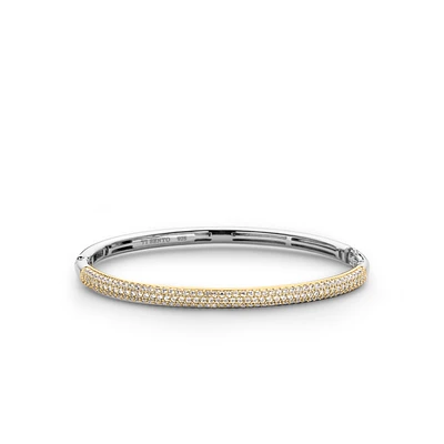 Pave Sparkle Golden Bangle Bracelet