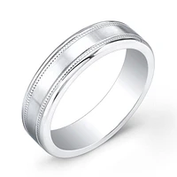 Cobalt Satin Center Milledge 6mm Ring