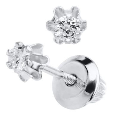 .08ct Diamond Stud Earrings 14K
