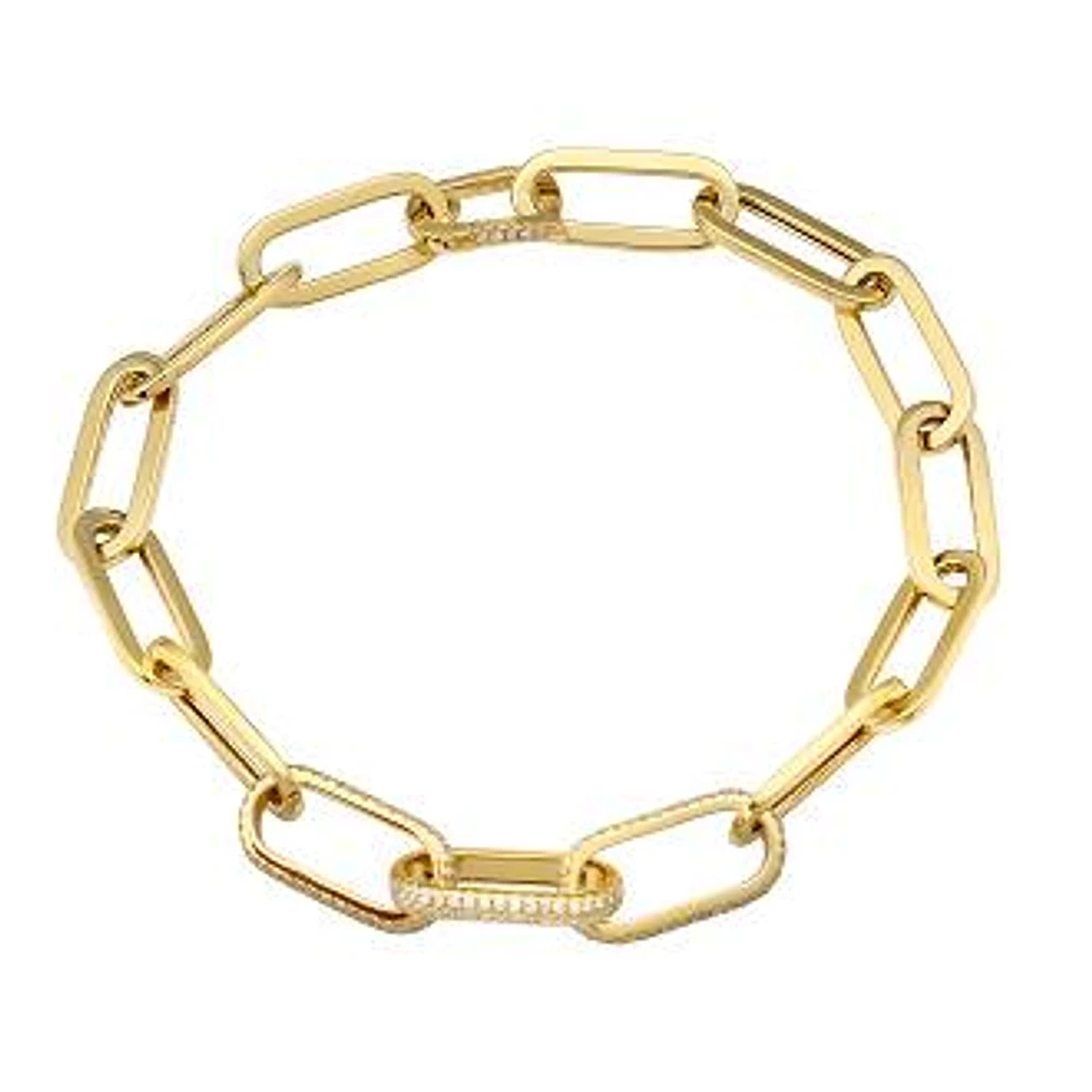Diamond Paper Clip Links Bracelet