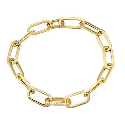 Diamond Paper Clip Links Bracelet