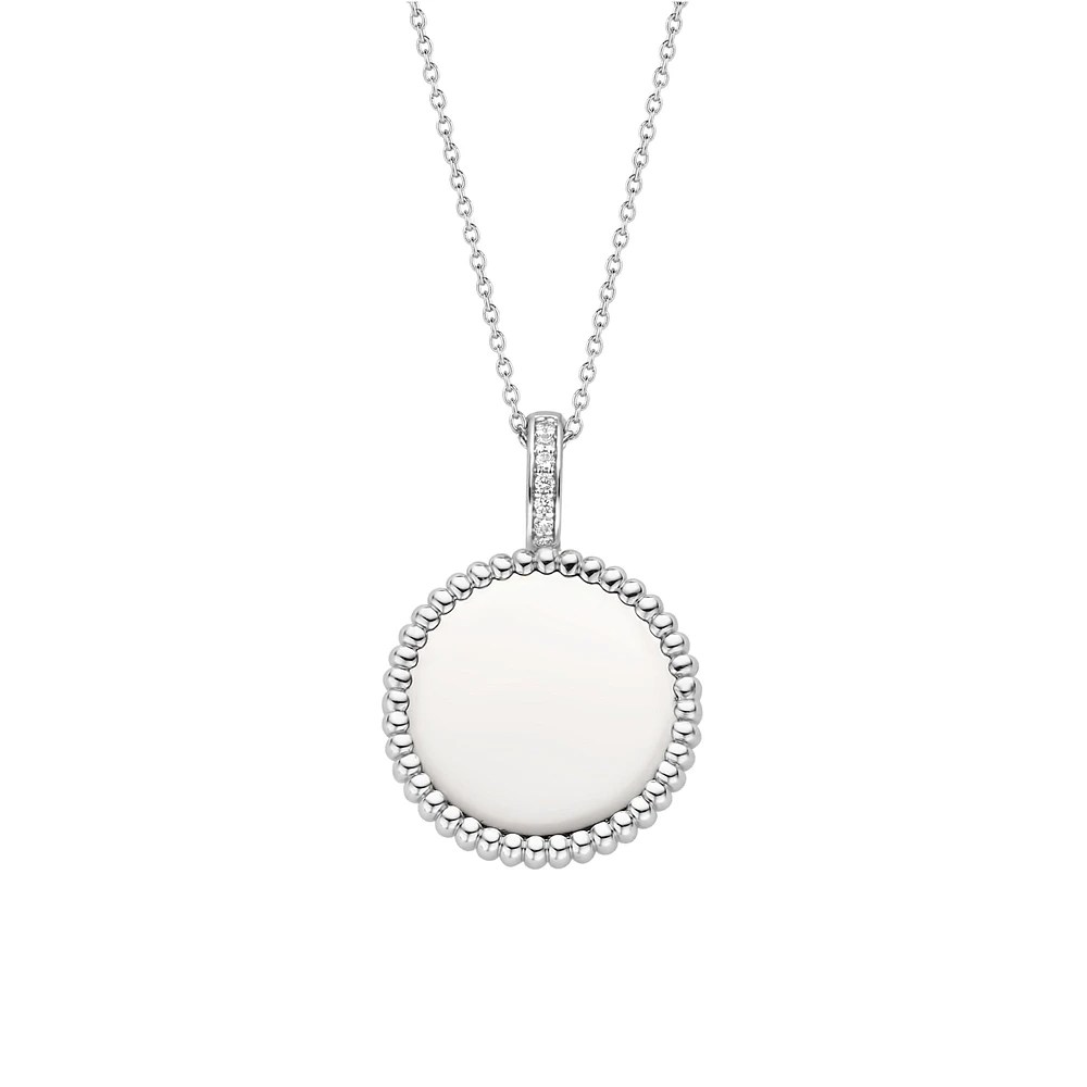 Polished Silver Disk Necklace
