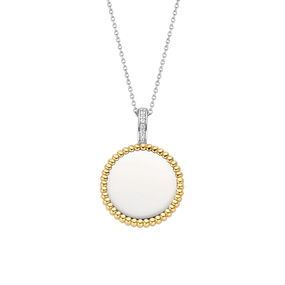 Polished Disk Two Tone Necklace