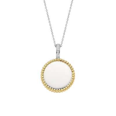 Polished Disk Two Tone Necklace