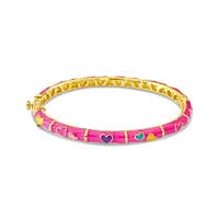 Pink Colorful Hearts Kids Bangle Bracelet