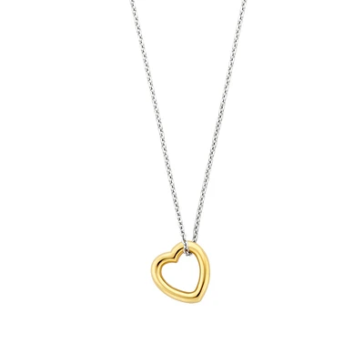 Unique Heart Two Tone Necklace