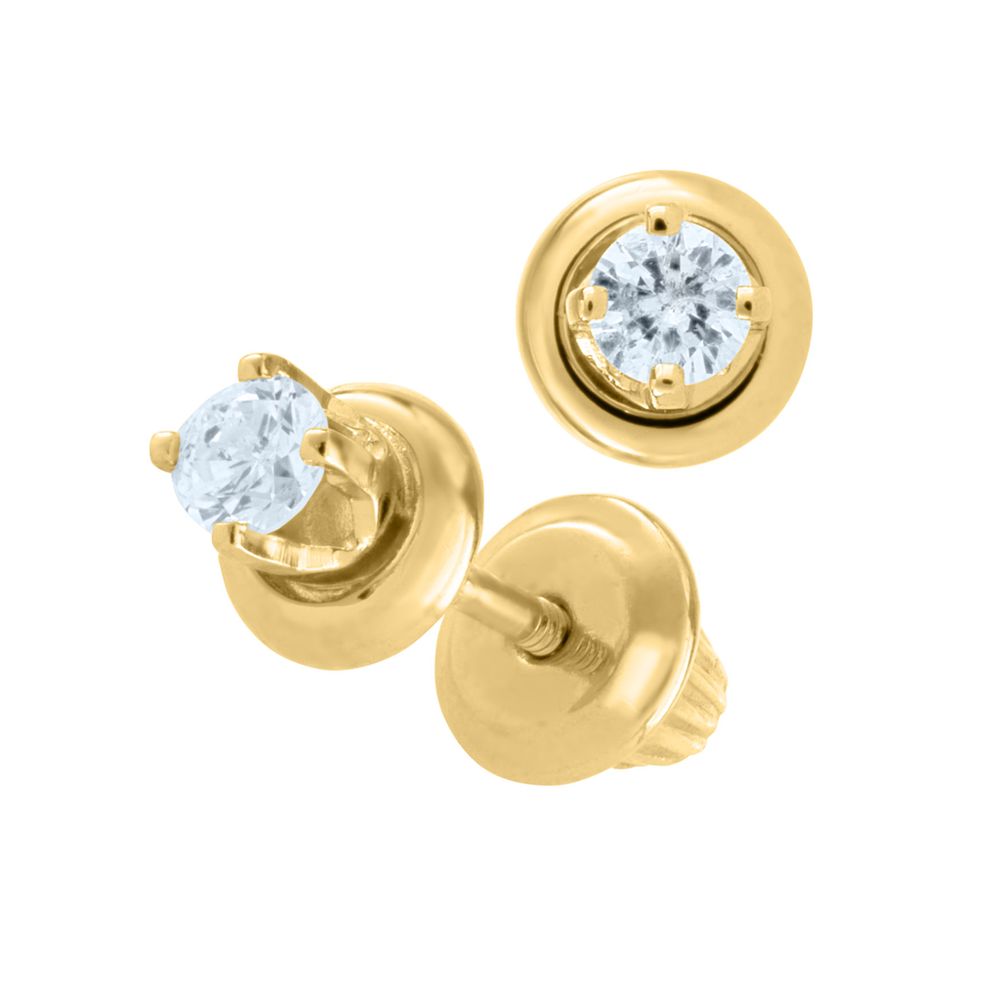 Diamonds and Gold Stud Earrings