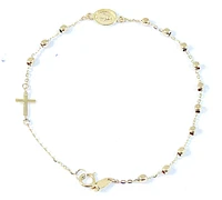 Virgen Milagrosa and Cross Square Beads Bracelet