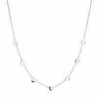 7 Heart Rose IP Steel Necklace