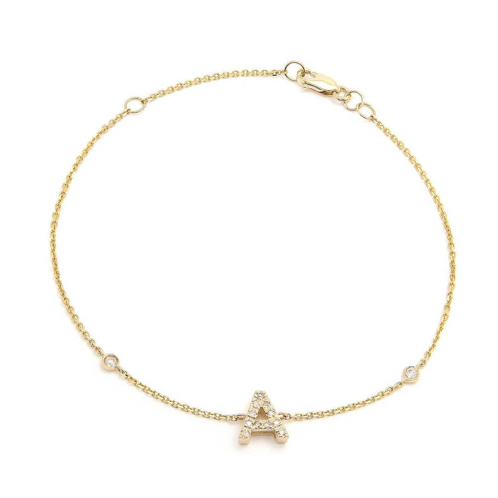 7mm Diamond Initial Bracelet