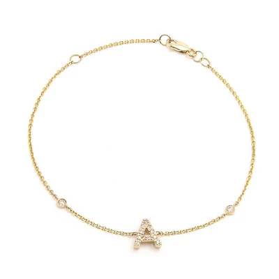 7mm Diamond Initial Bracelet