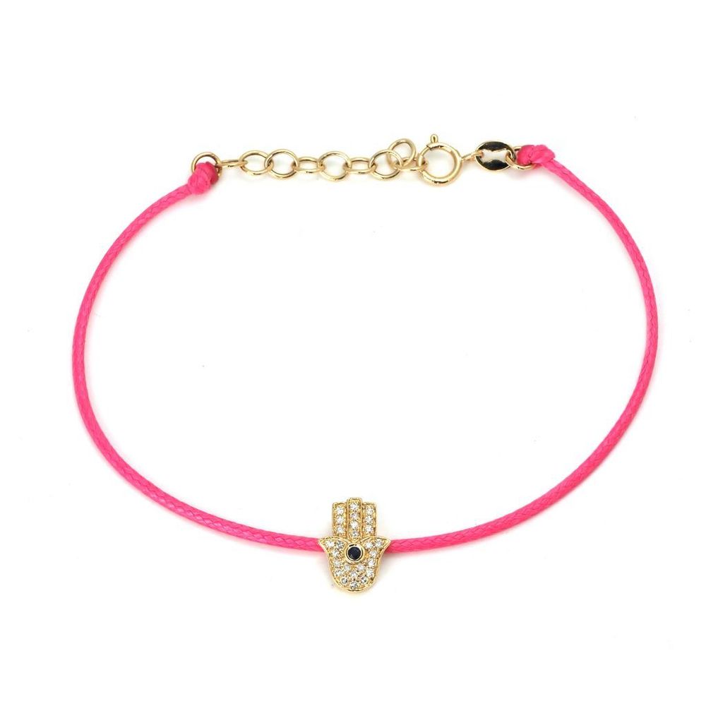 Hamsa Diamond Cord Bracelet