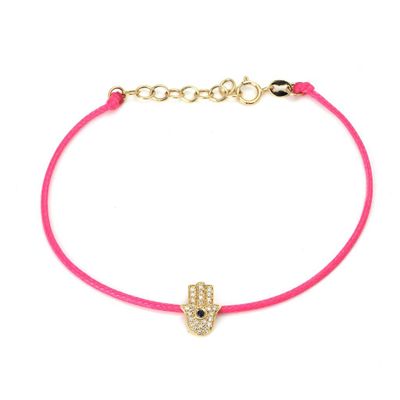 Hamsa Diamond Cord Bracelet