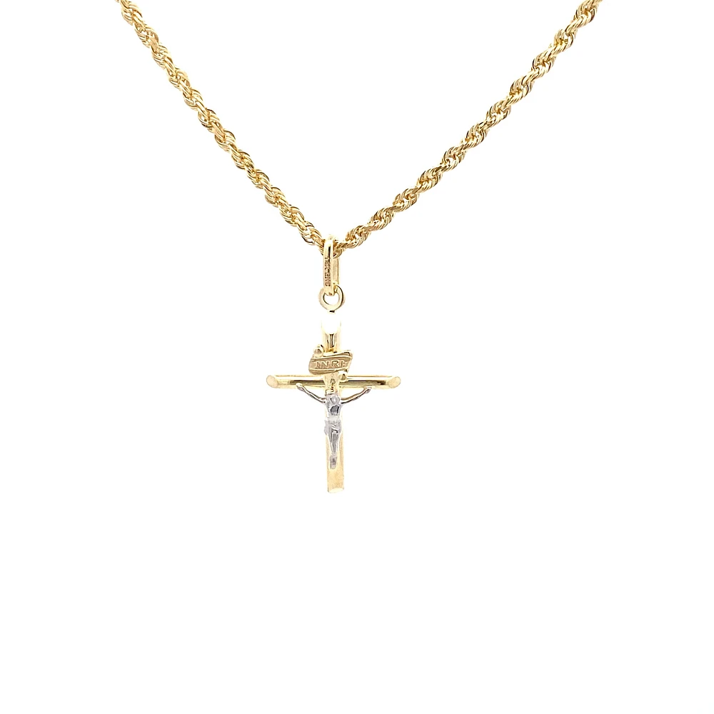 Two Tone Crucifix 22MM Pendant