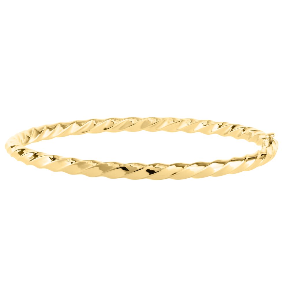 14K Gold Twist Kids Bangle Bracelet