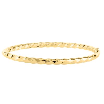 14K Gold Twist Kids Bangle Bracelet