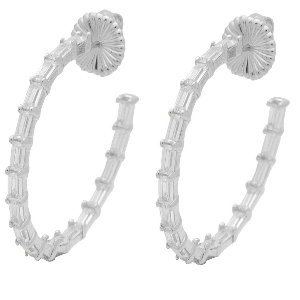 Baguette Hoop Earrings 35MM